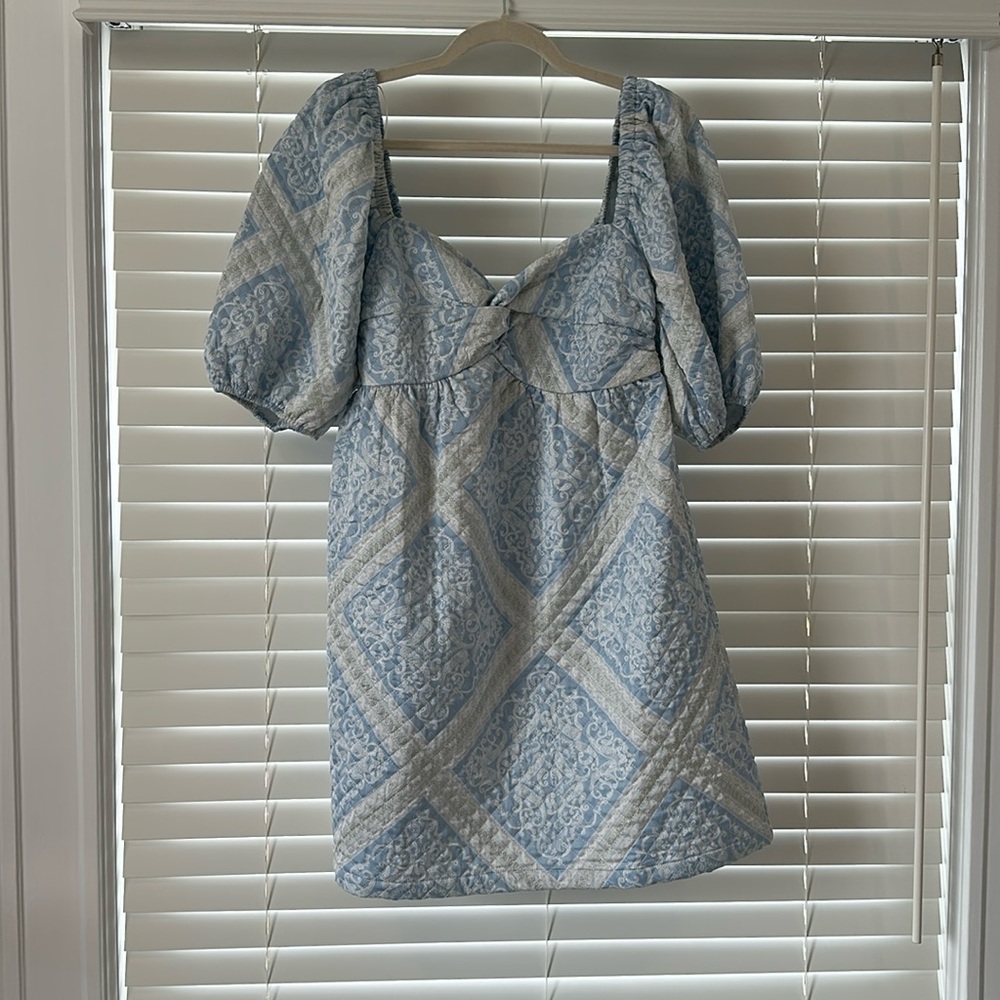 En Saison blue quilted dress